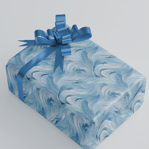 Papel De Regalo Winter Wonderland Patrón de heladas azules