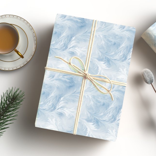 Papel De Regalo Winter Wonderland Patrón de heladas azules (Subido por el creador)