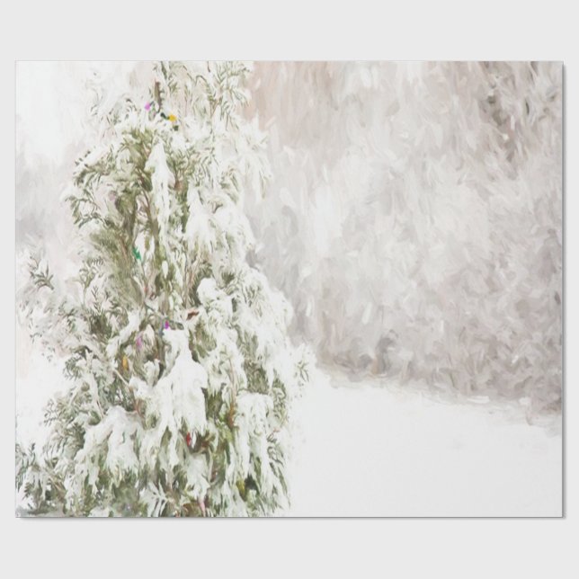 Papel De Regalo Winter Wonderland, Pine Tree, Holiday (Superficie plana)