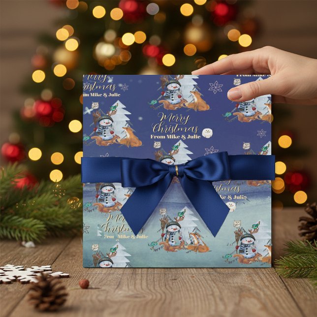 Papel De Regalo Winter Woodland Fox & Snowman Wrapping Paper  (Winter Woodland Fox & Snowman Wrapping Paper)