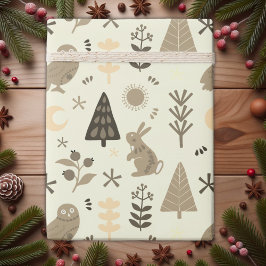 Papel De Regalo Winter Woodland Whimsy, Navidades Bunny and Owl
