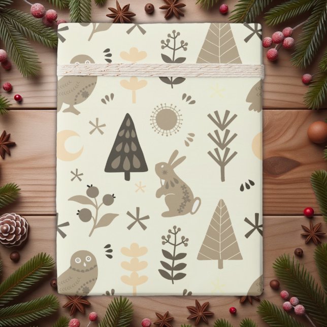 Papel De Regalo Winter Woodland Whimsy, Navidades Bunny and Owl (Subido por el creador)