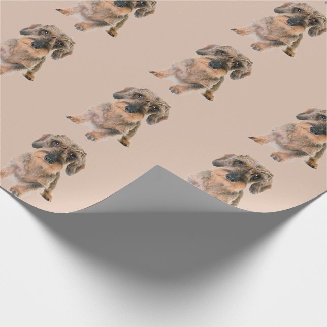 Papel De Regalo Wire Haired Terrier Dog Brown Modern Animal Cute (Esquina)