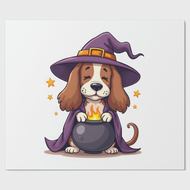 Papel De Regalo Witch Basset Brew (Superficie plana)