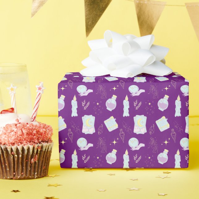 Papel De Regalo Witch Tarot Empowering Occult Esoteric Divine (Fiesta de cumpleaños )