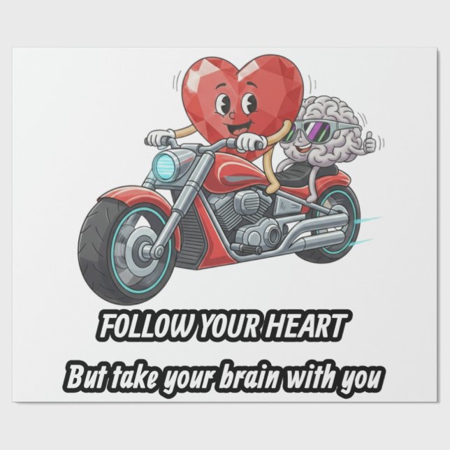 Papel De Regalo witty relationship quote gift heart riding bike (Superficie plana)