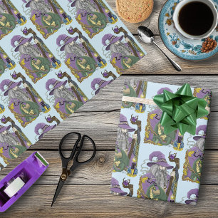 Papel De Regalo Wizard Dragon Fantasy Purple