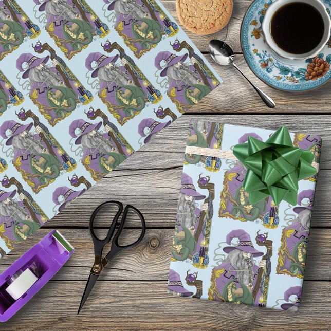 Papel De Regalo Wizard Dragon Fantasy Purple (Subido por el creador)