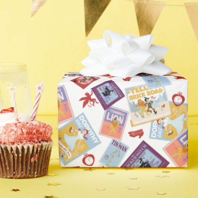 Papel De Regalo Wizard of Oz™ Character Print Toss Pattern (Fiesta de cumpleaños )