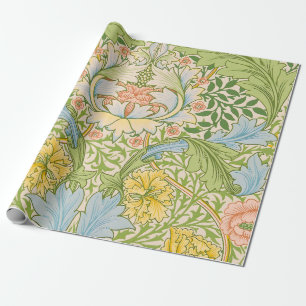 Papel De Regalo Wm Morris Myrtle Floral Arte Nouveau Pastel
