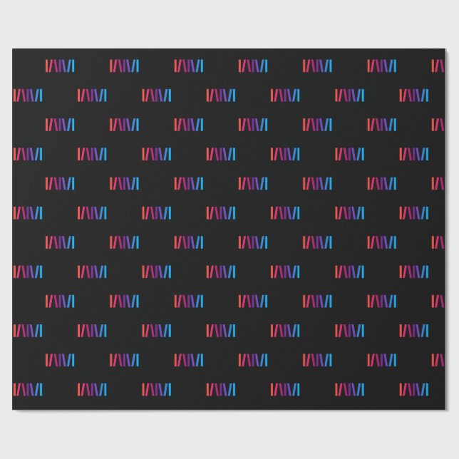 Papel De Regalo WMSA Gift Wrap Logo Bars on Black Matte, 6 ft. (Superficie plana)