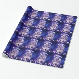 Papel De Regalo Wolf Galaxy Stars Cosmic Birday Party