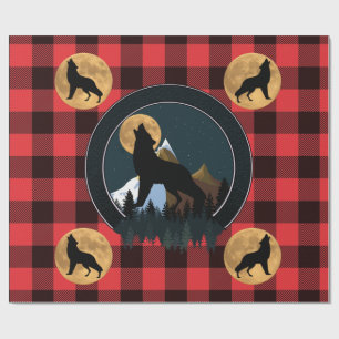 Papel De Regalo Wolf Howling Full Moon