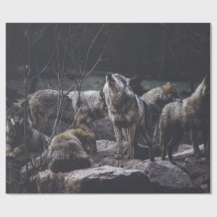Papel De Regalo Wolf Pack