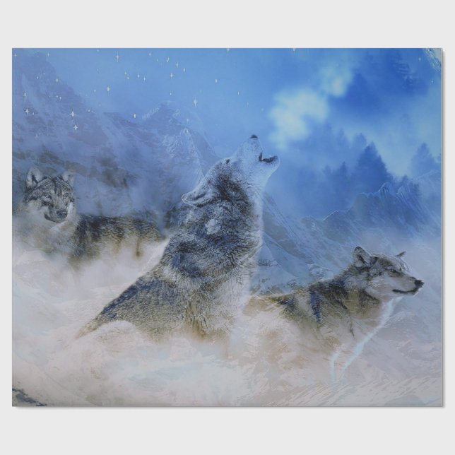 Papel De Regalo Wolf Spirits (Superficie plana)