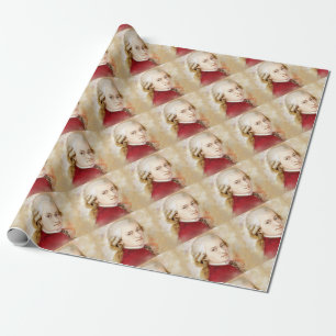 Papel De Regalo Wolfgang Amadeus Mozart en la acuarela estilo