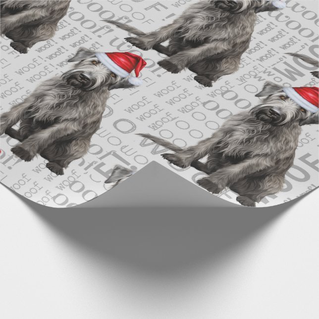 Papel De Regalo Wolfhound dog Santa Christmas for Dog Lovers (Esquina)