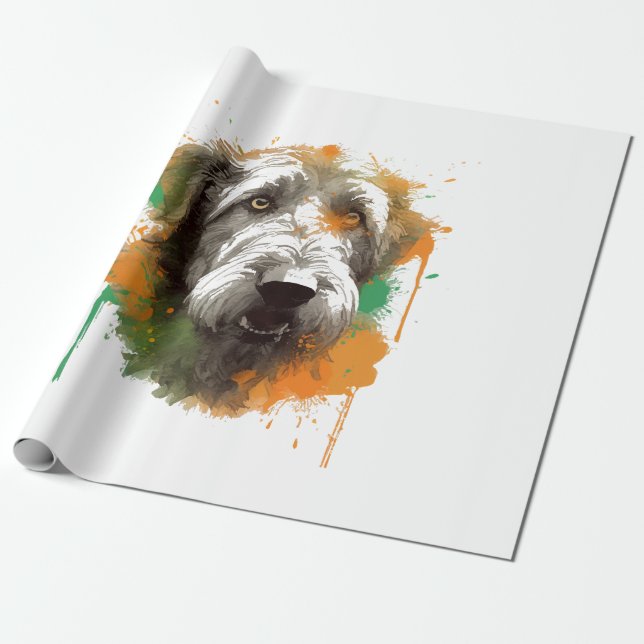 Papel De Regalo Wolfhound irlandés (Desenrollado)