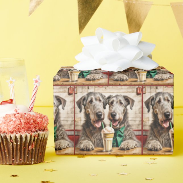 Papel De Regalo Wolfhounds Irlandés Con Soda De Helado (Fiesta de cumpleaños )
