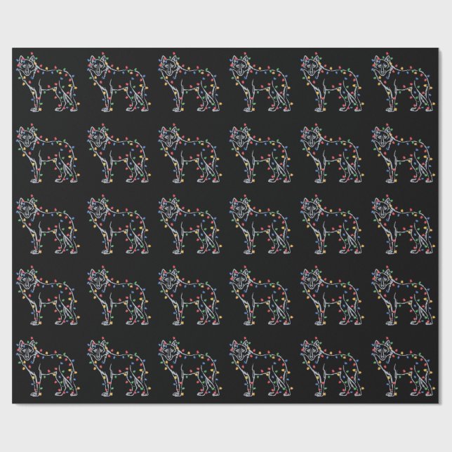 Papel De Regalo Wolfs Tree Christmas Xmas Pet Animal Wolf Lover  (Superficie plana)