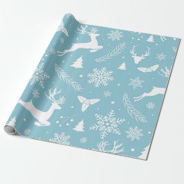 Papel De Regalo Wonderland Blue & White Winter
