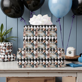 Papel De Regalo Wonderland with Black White Diamonds Birthday