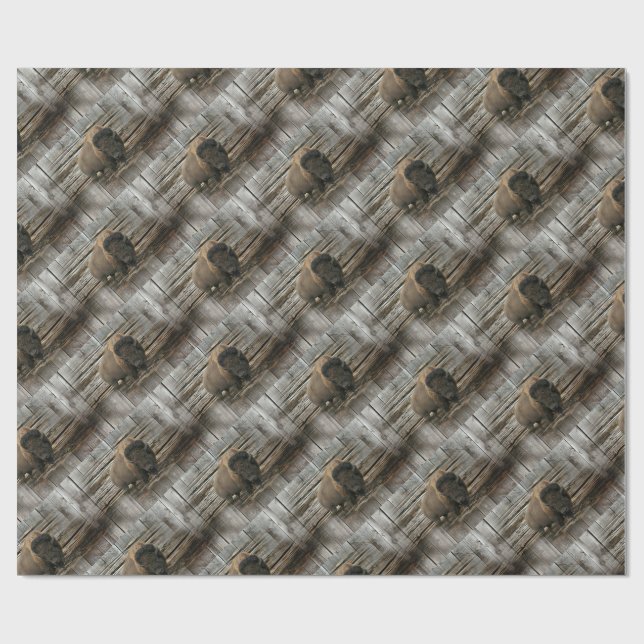 Papel De Regalo Wood Bison (Superficie plana)