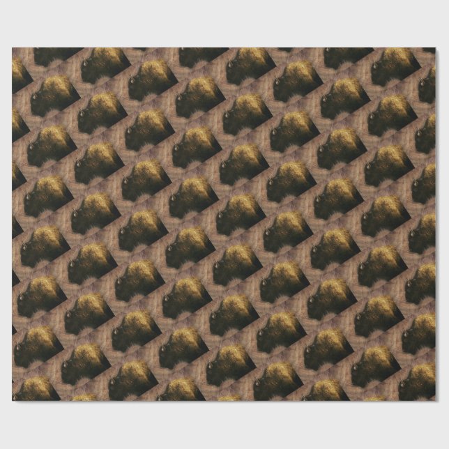 Papel De Regalo Wood Bison Buffalo (Superficie plana)
