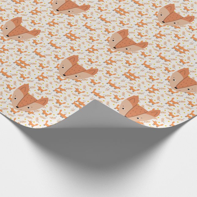 Papel De Regalo Woodland Animals Boho Design Fox (Esquina)