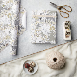 Papel De Regalo Woodland Animals Winter Woods