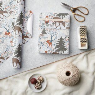 Papel De Regalo Woodland Animals Winter Woods
