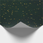 Papel De Regalo Woodland Cali Green Forest Gold Small Dot Confetti<br><div class="desc">diseño florenceK Delicate madera estrellada papel de envoltura forestal.</div>