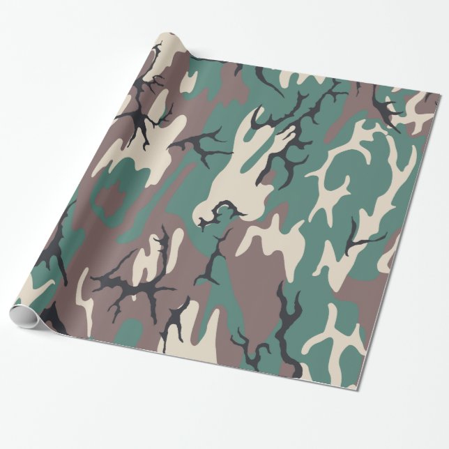 Papel De Regalo Woodland Camo (Desenrollado)