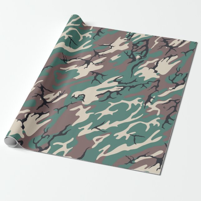 Papel De Regalo Woodland Camo (Desenrollado)
