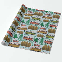 Papel De Regalo Woodland Camper Blue