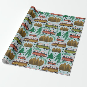 Papel De Regalo Woodland Camper Blue