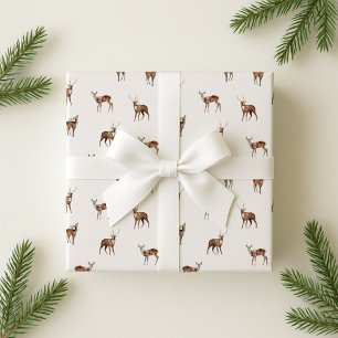 Papel De Regalo Woodland, ciervo festivo