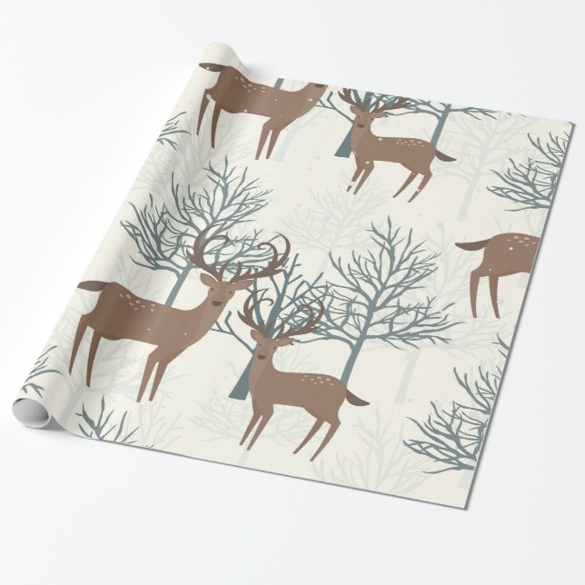 Papel De Regalo Woodland Deer (Desenrollado)