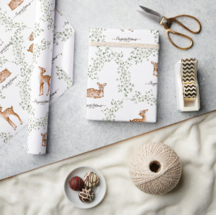 Papel De Regalo Woodland Deer Baby Shower