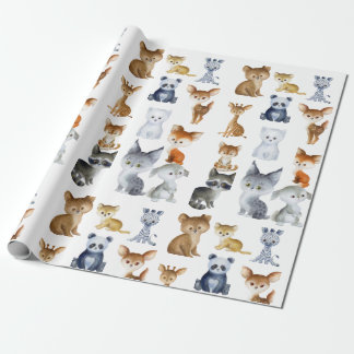 Papel De Regalo Woodland Whimsy Watercolor Forest Animals Wrapping