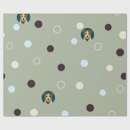 Papel De Regalo Woof-dot Jade — Patrón de terrier refinado y circu