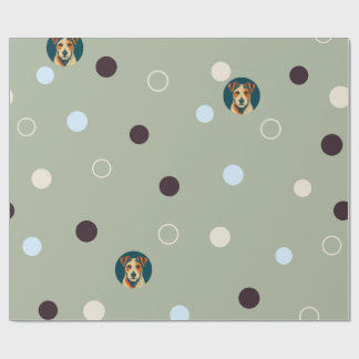 Papel De Regalo Woof-dot Jade — Patrón de terrier refinado y circu