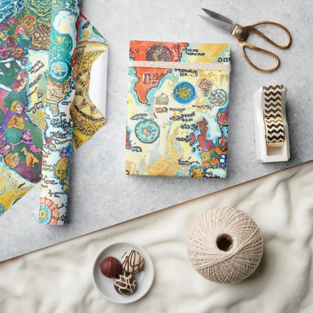 Papel De Regalo World Map  (Artesanía)