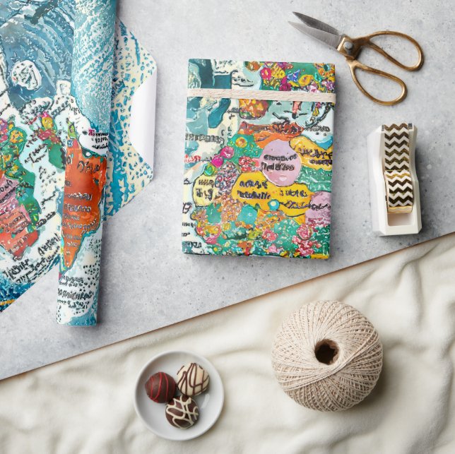 Papel De Regalo World Map  (Artesanía)