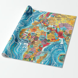 Papel De Regalo World Map 