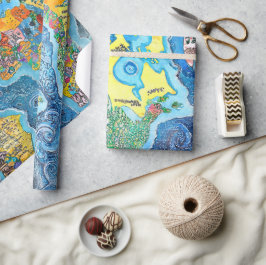 Papel De Regalo World Map 