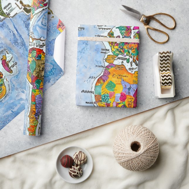 Papel De Regalo World Map  (Artesanía)