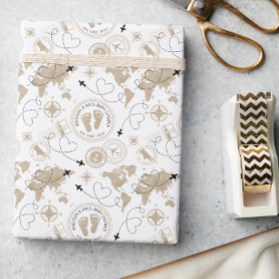 Papel De Regalo World Map Travel Baby Shower