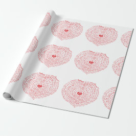 Papel De Regalo Worlof Love Heart Wrapping Paper