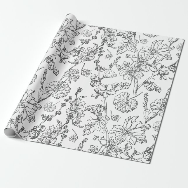 Papel De Regalo Wr de Flor Silvestre Cosmética Médica de Mano Dibu (Desenrollado)